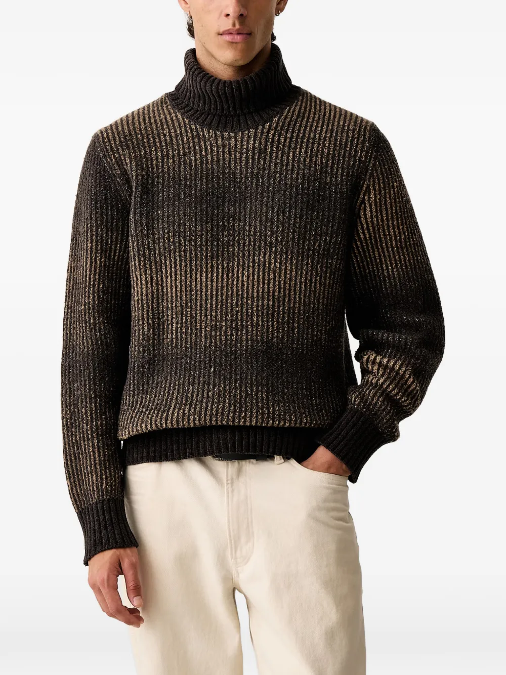 Marc O'Polo roll-neck ribbed-knit sweater Beige