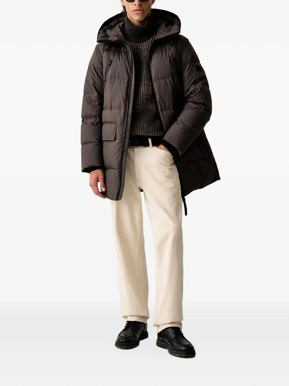Marc O'Polo roll-neck ribbed-knit sweater Beige