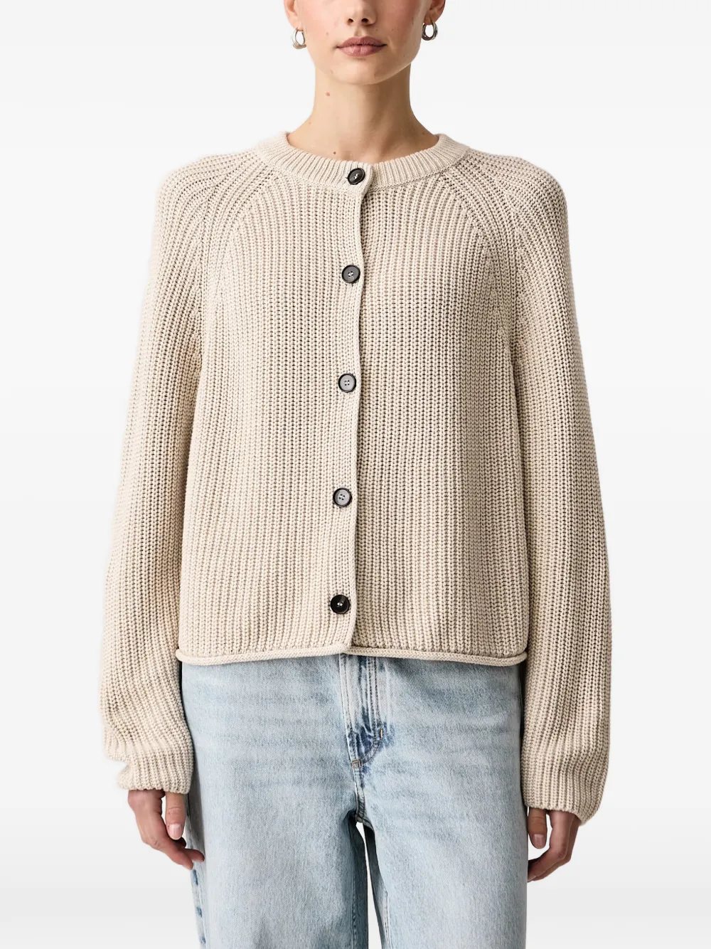Marc O'Polo raglan-sleeve cotton cardigan Beige
