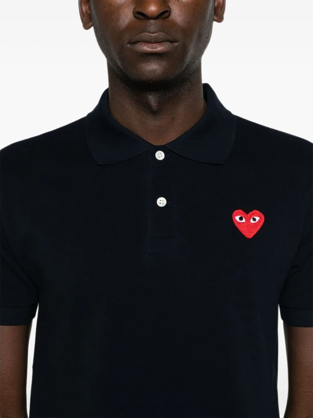 Comme Des Garçons Play heart-patch polo shirt Zwart
