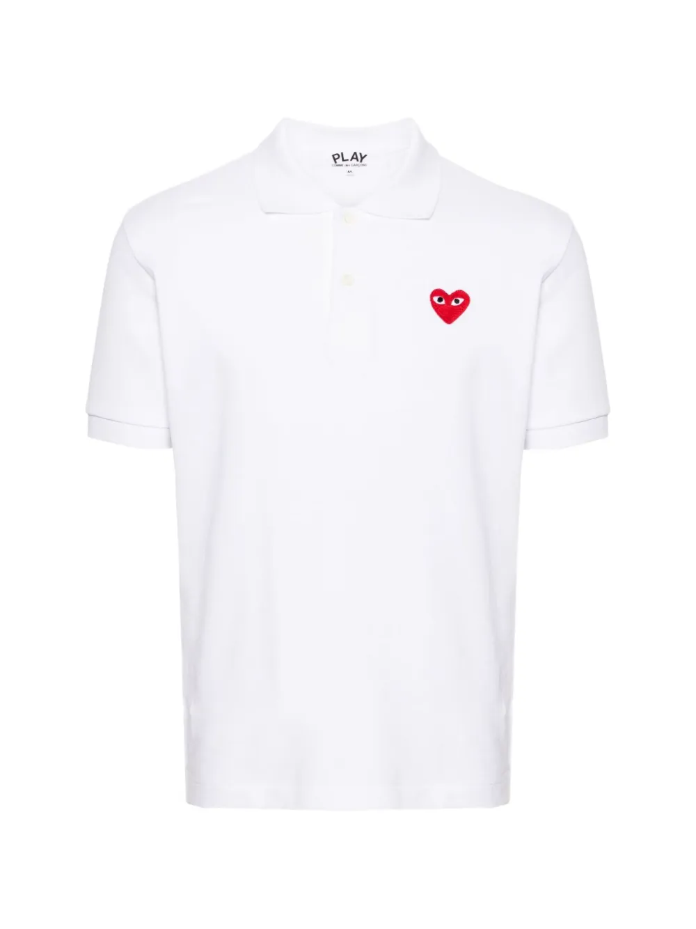 Comme Des Garçons heart-patch piqué polo shirt Wit