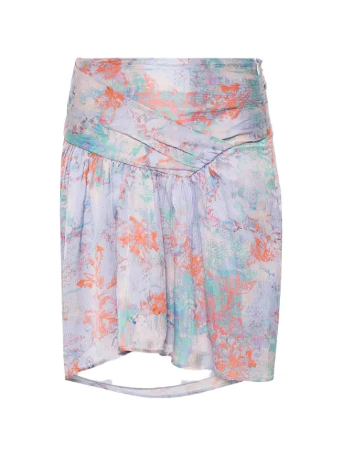 IRO Theoline ruffled abstract-print A-line mini skirt