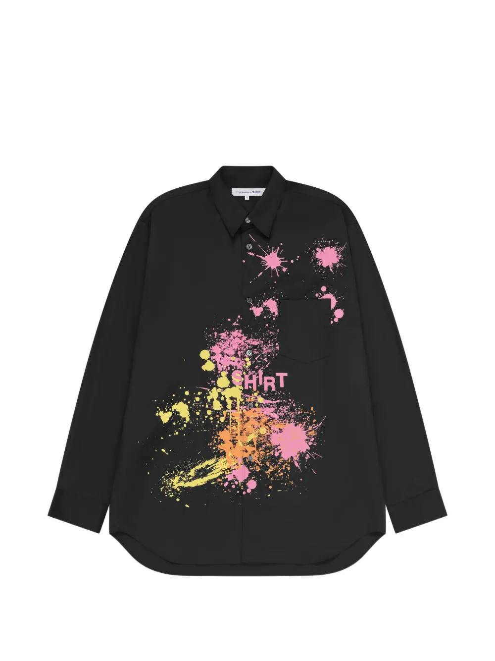 Comme Des Garçons Shirt paint-splatter longsleeved shirt - Black