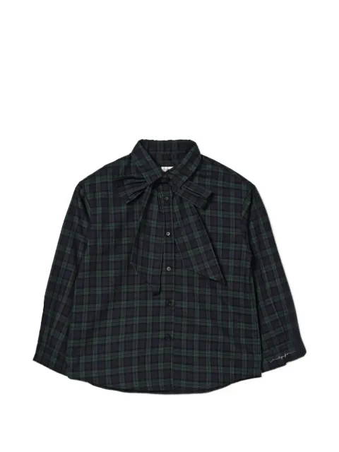 Il Gufo camisa Tartan con motivo de cuadros y moño en el cuello