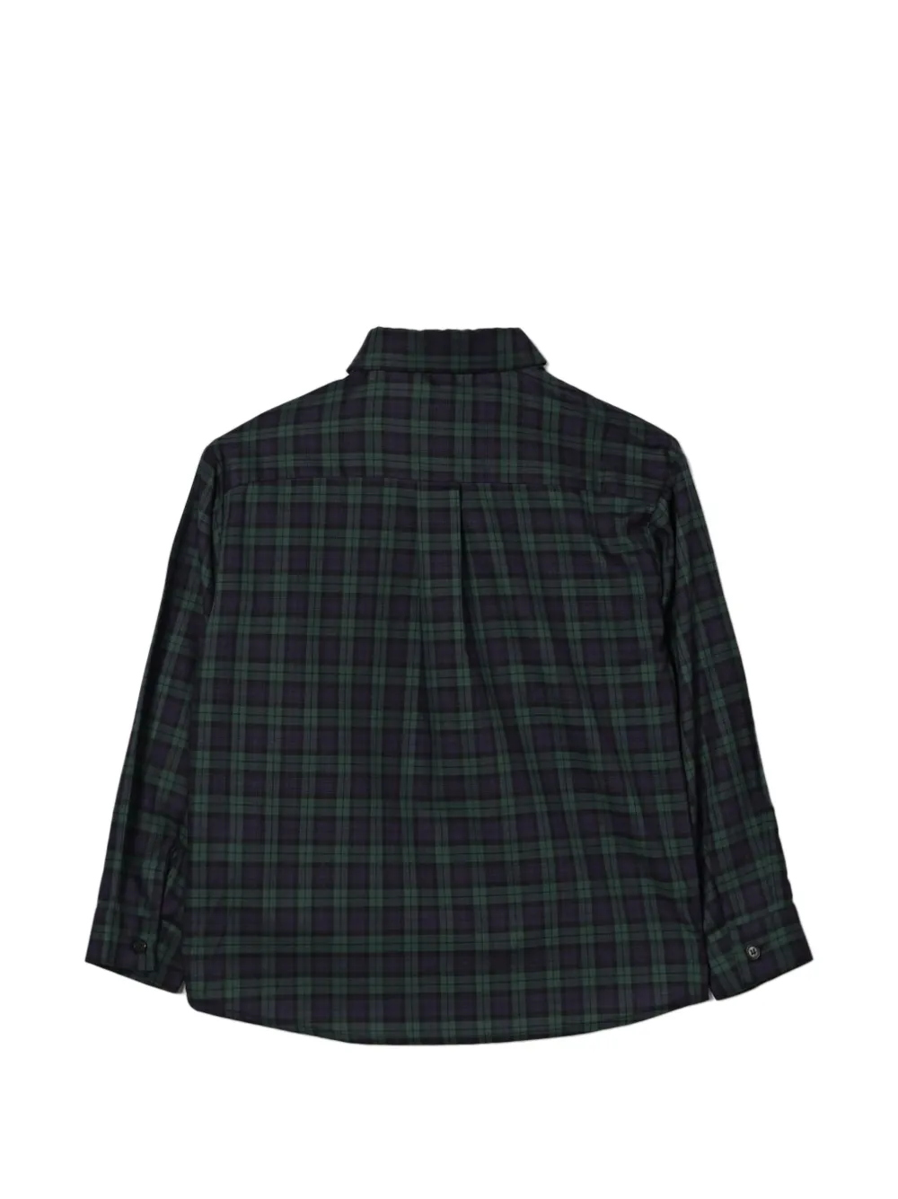 Il Gufo Tartan check-pattern pussy-bow shirt Groen