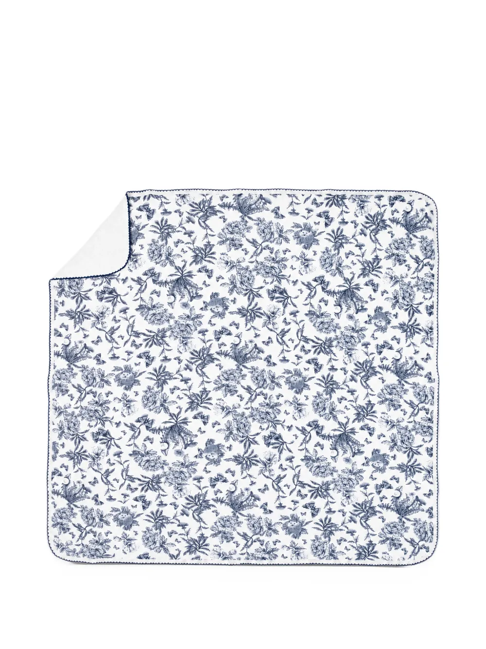 Tartine Et Chocolat floral-print cotton blanket - Blu