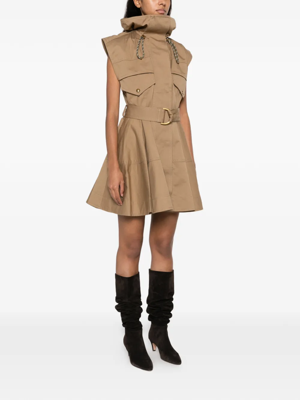 ZIMMERMANN Mouwloze mini-jurk Beige