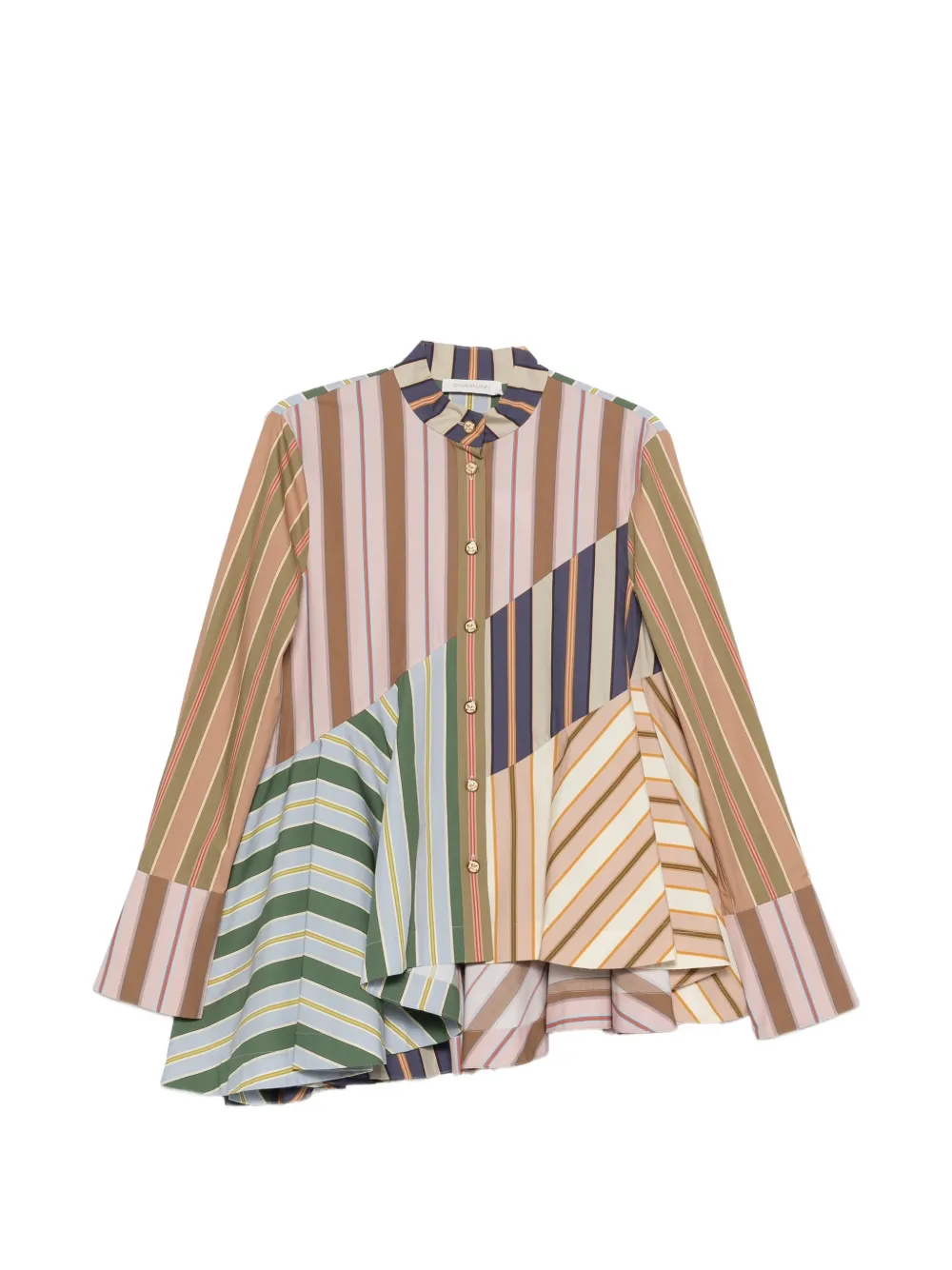 ZIMMERMANN Clash gestreepte blouse Beige