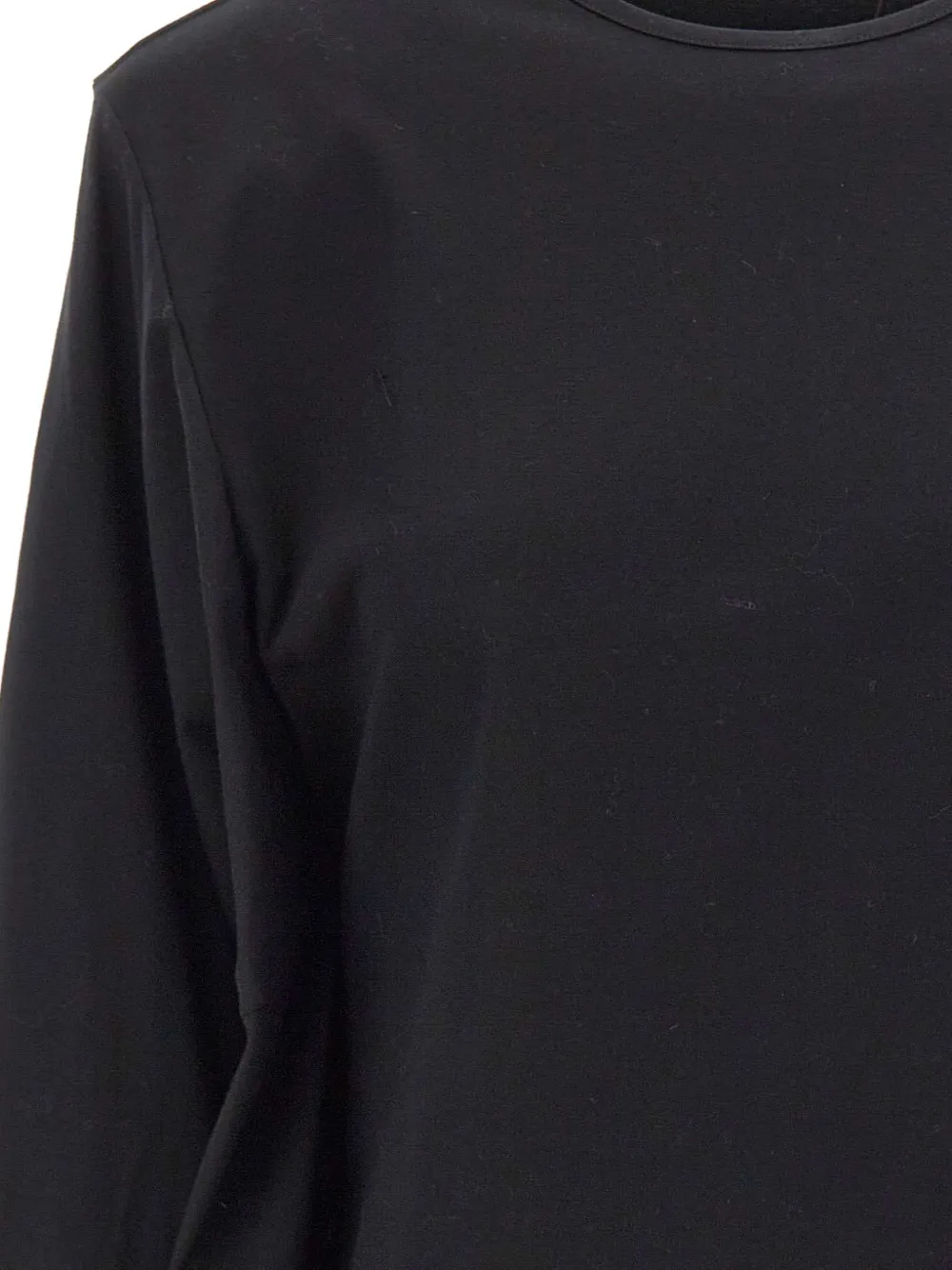IRO Arum padded-shoulder asymmetrical-hem T-shirt Zwart