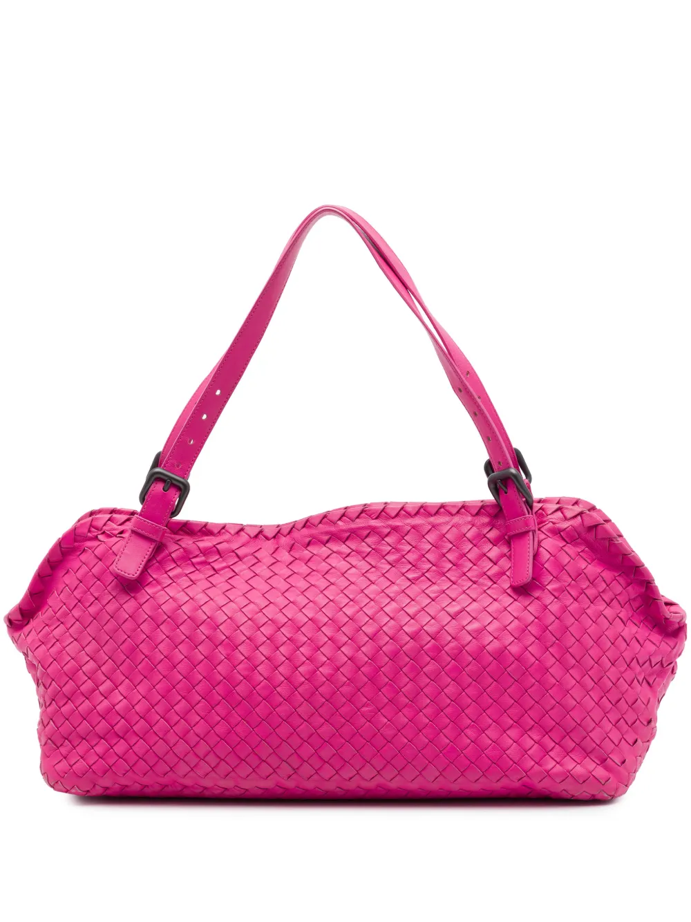 Bottega Veneta Pre-Owned 2012-2026 Nappa Intrecciato Belted Zip Frame shoulder bag - Pink