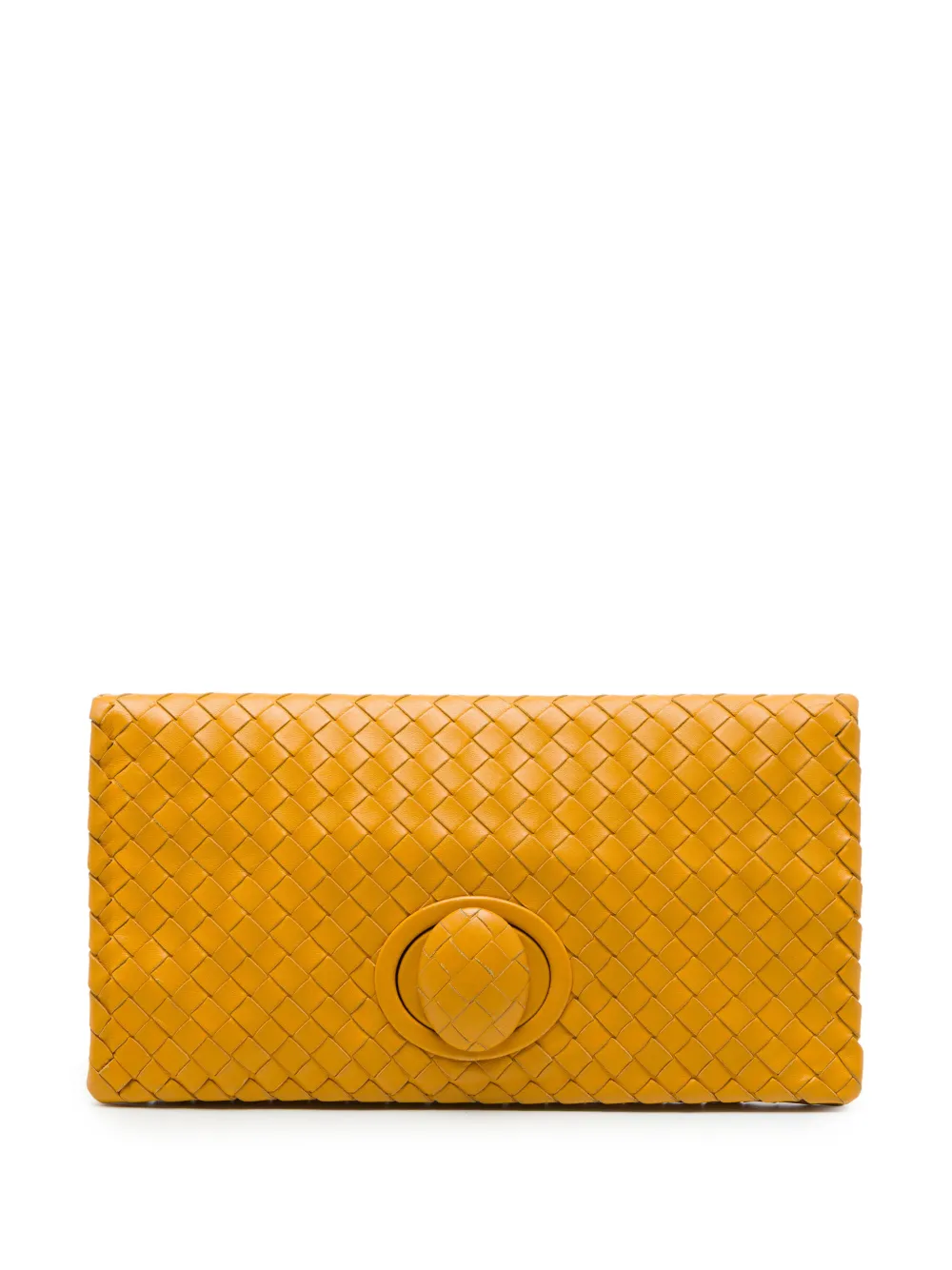 Bottega Veneta Pre-Owned 2012-2026 Nappa Intrecciato Turn Lock clutch bag - Yellow
