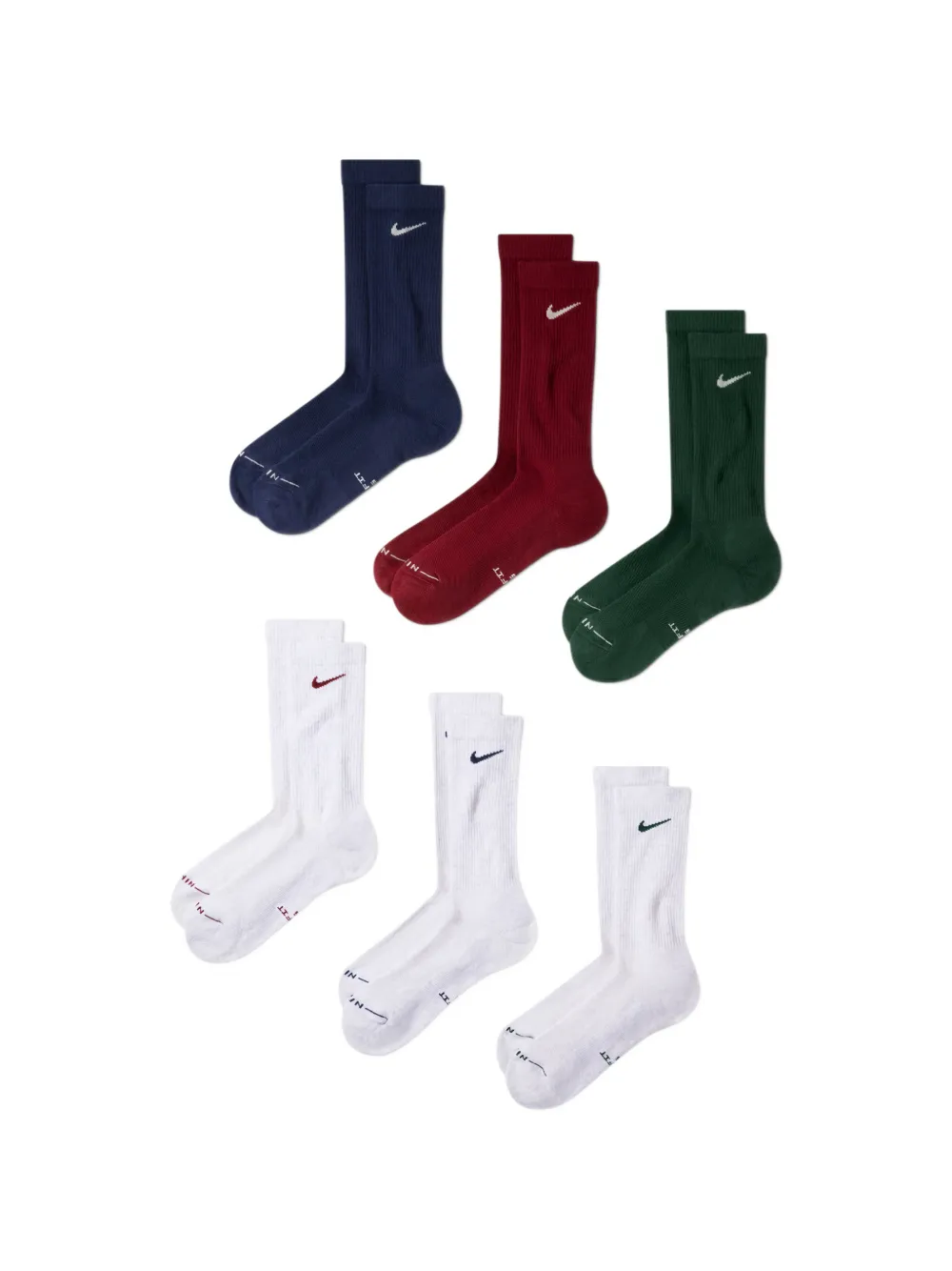 Nike Everyday Elevated crew socks (set of six) Wit