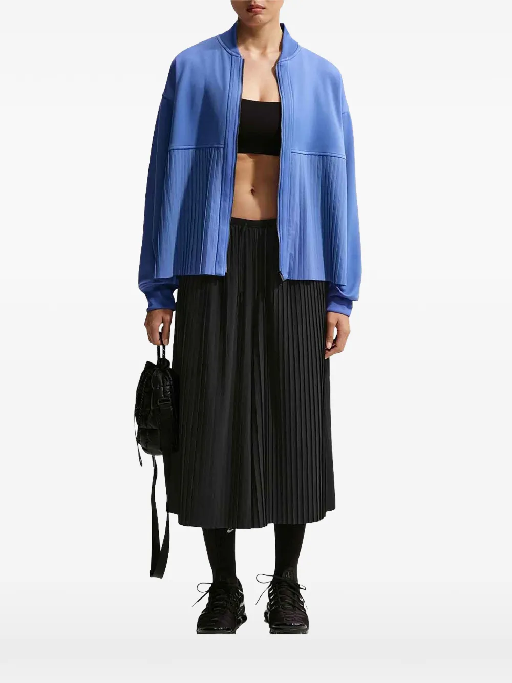 Nike pleated zip-up jacket Blauw