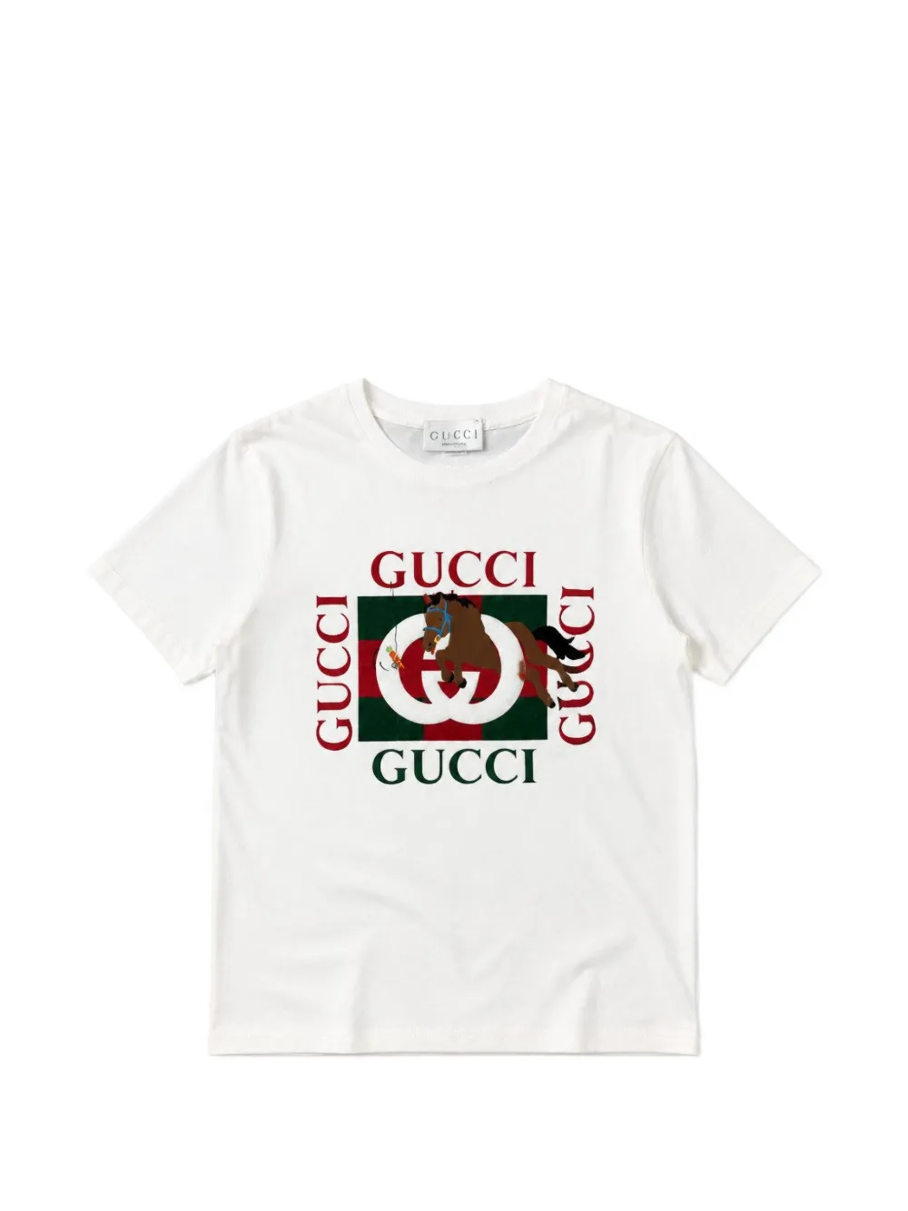 Gucci Kids Interlocking G horse-print T-shirt Wit