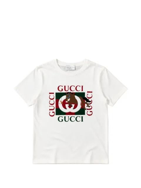 Gucci Kids Interlocking G horse-print T-shirt