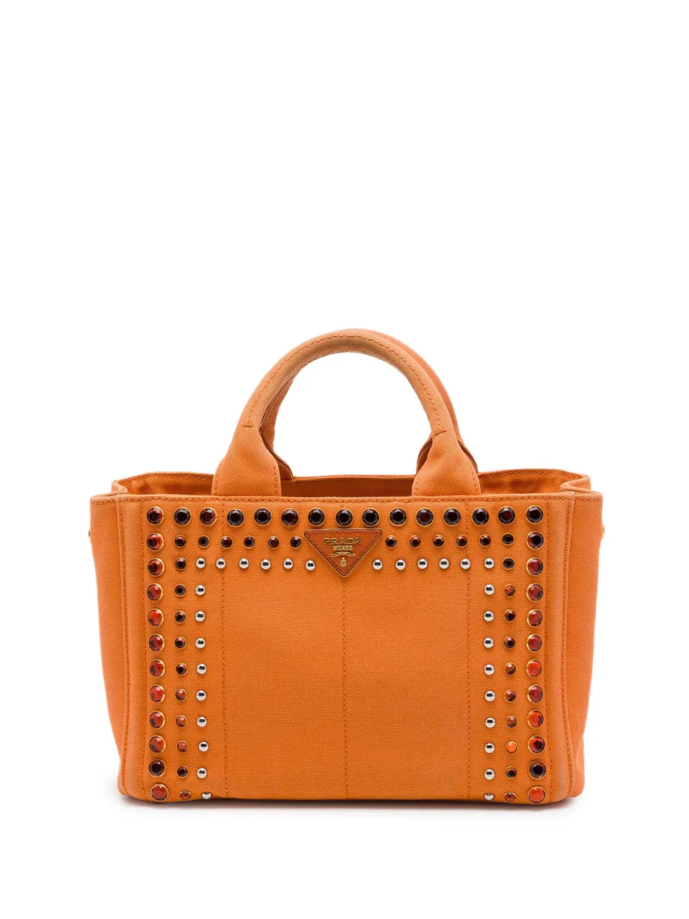 Prada Pre-Owned 2013-2026 Small Canvas Canapa Bijoux satchel - Arancione