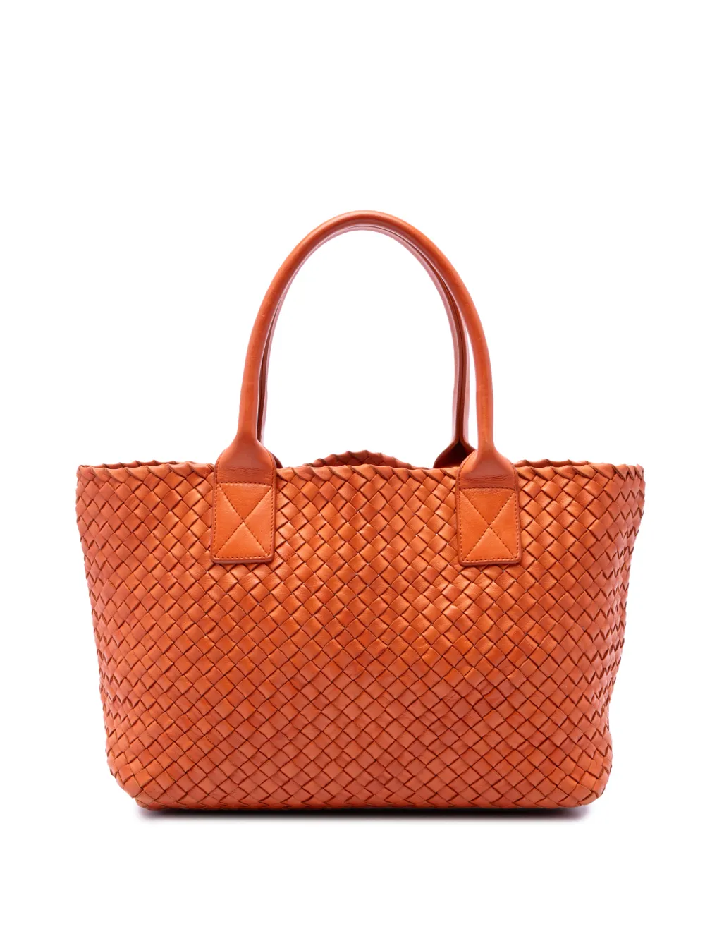 Bottega Veneta Pre-Owned 2000-2007 Small Lambskin Intreccio Cabat tote bag - Orange