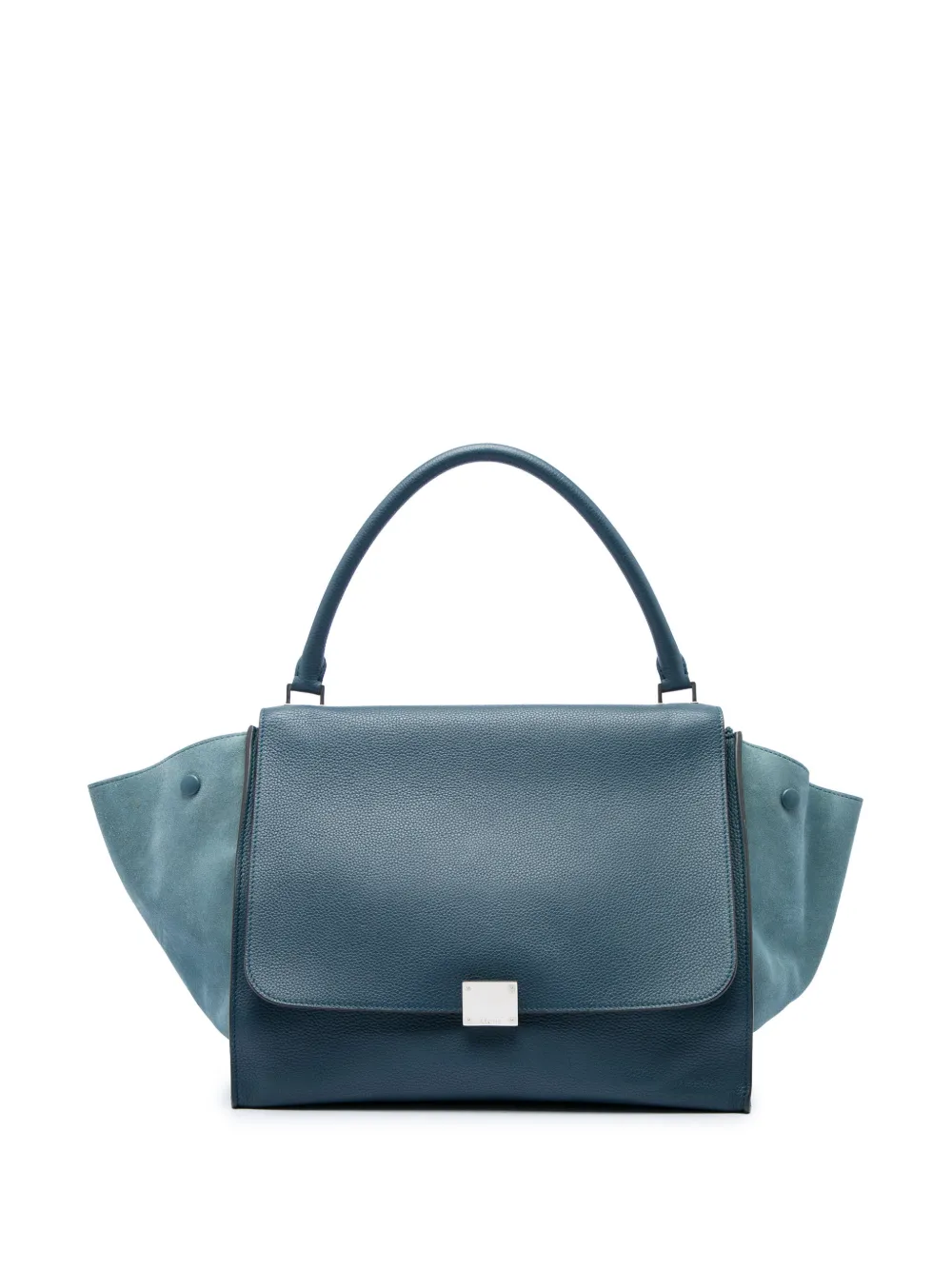 Celine Pre-Owned 2012 Large Drummed Calfskin and Suede Trapeze satchel - Blau