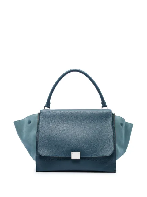 Celine Pre-Owned 2012 Large Drummed Calfskin and Suede Trapeze satchel