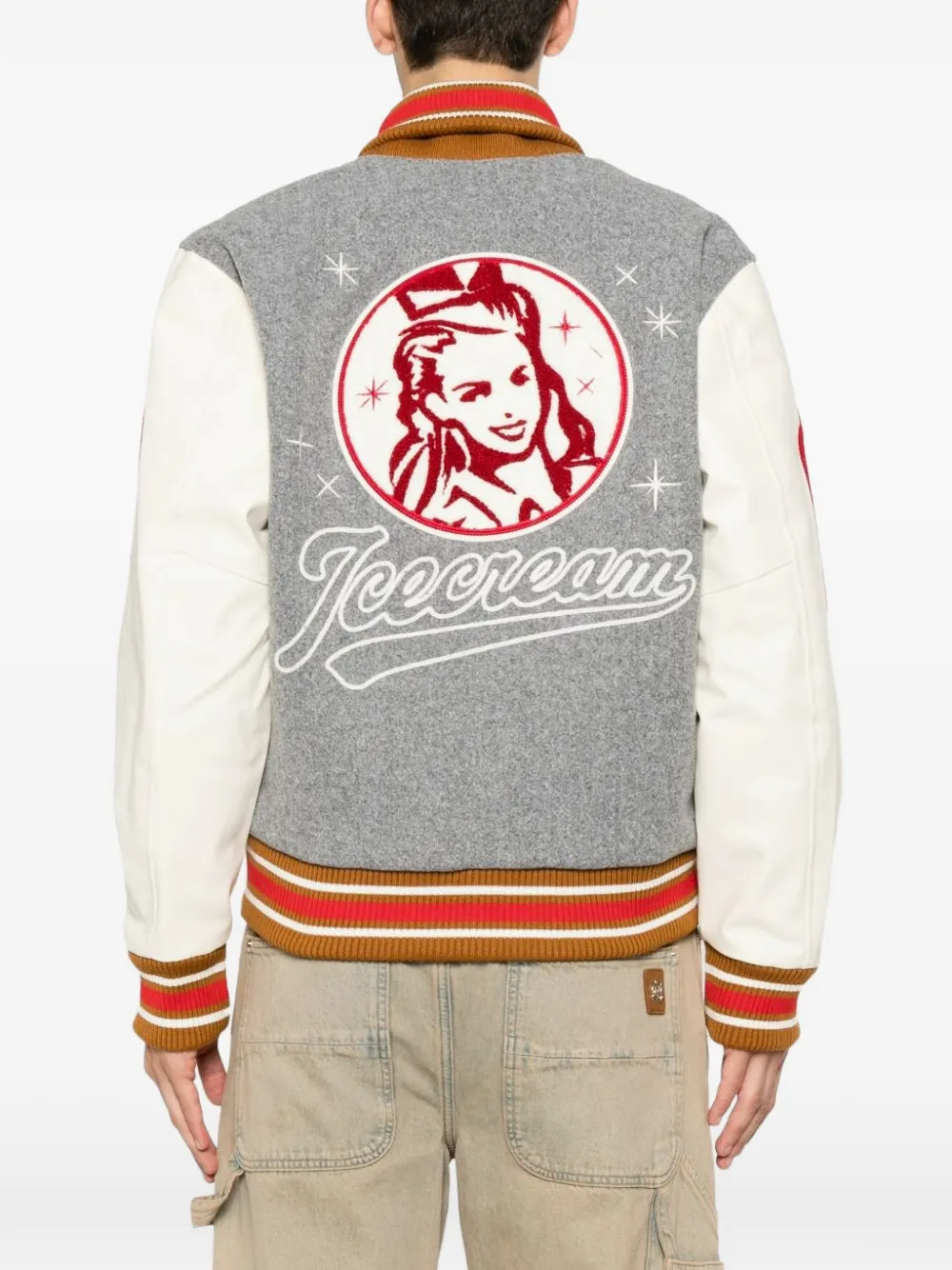 Billionaire Boys Club logo-patch bomber jacket Grijs