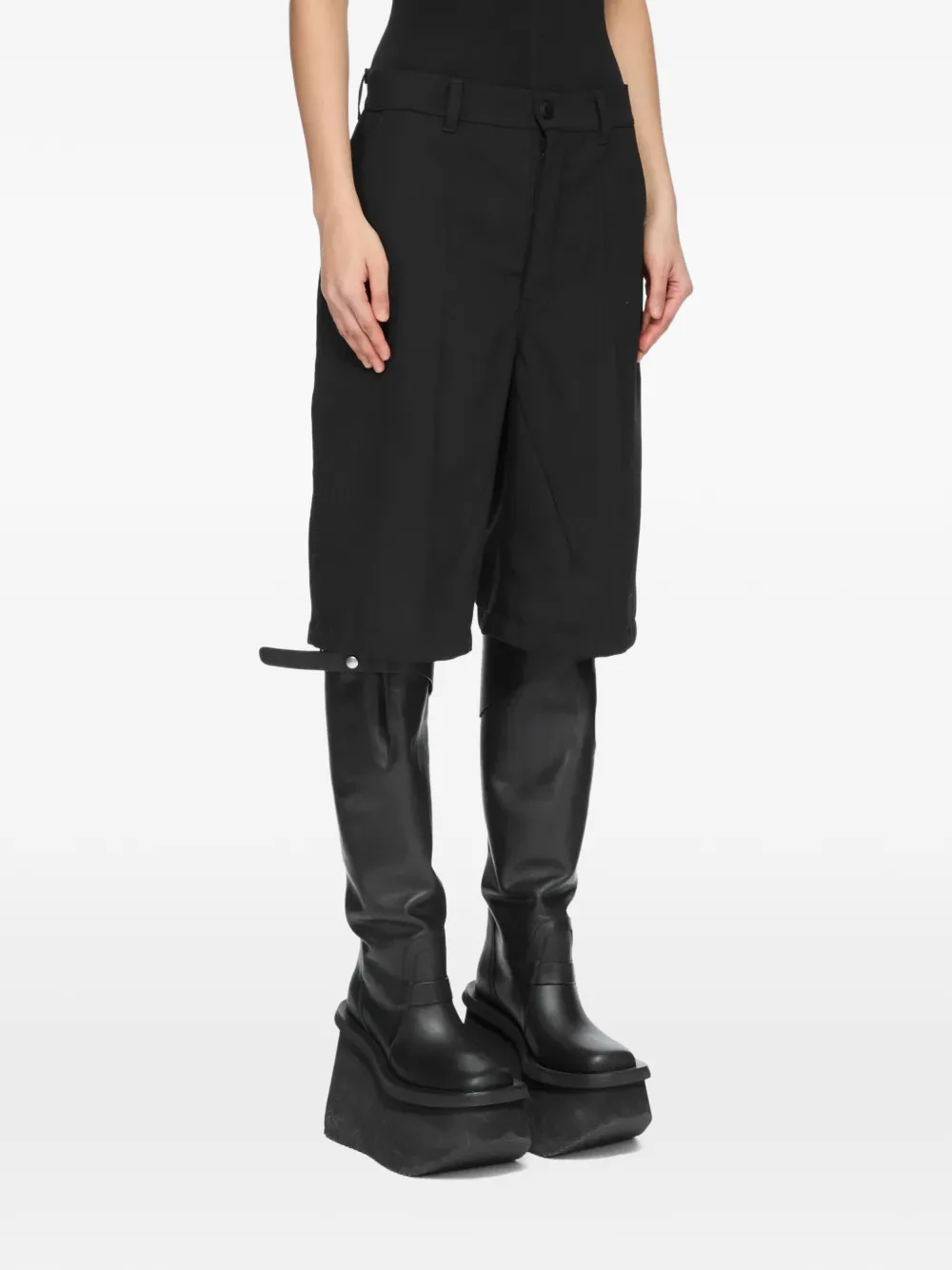 Rick Owens Work shorts in black twisted wool Zwart