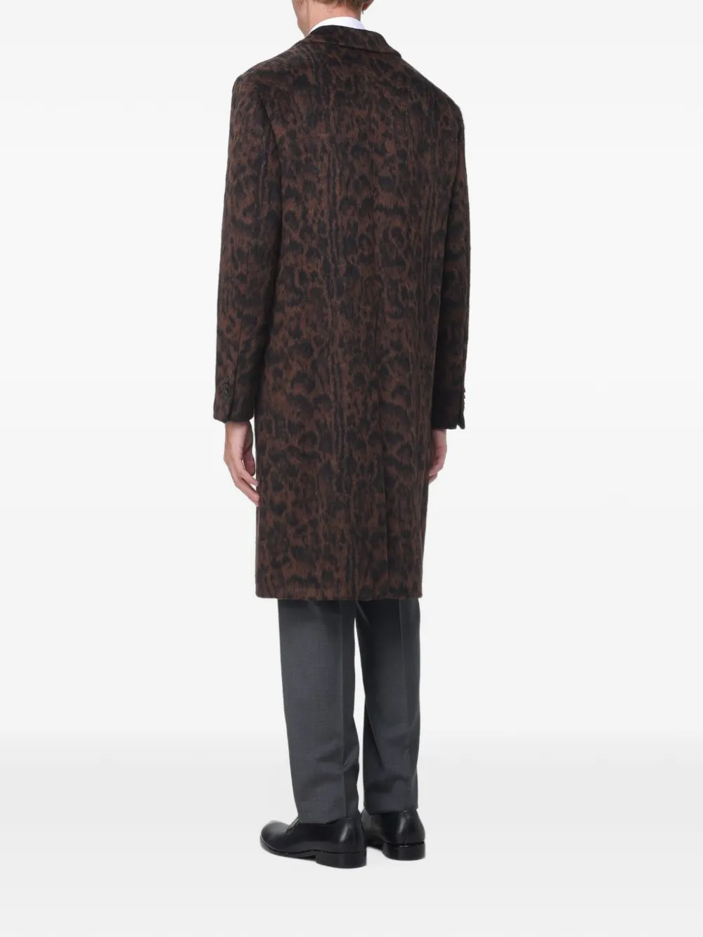 ETRO leopard-print single-breasted coat Bruin