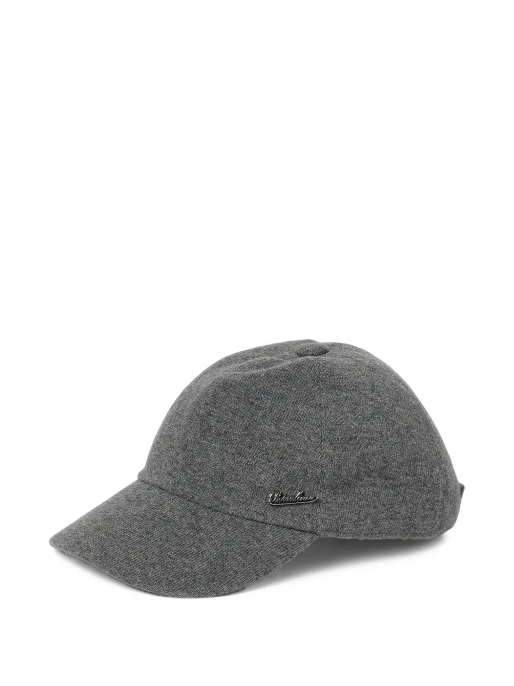 Borsalino logo-plaque cashmere baseball cap Grijs