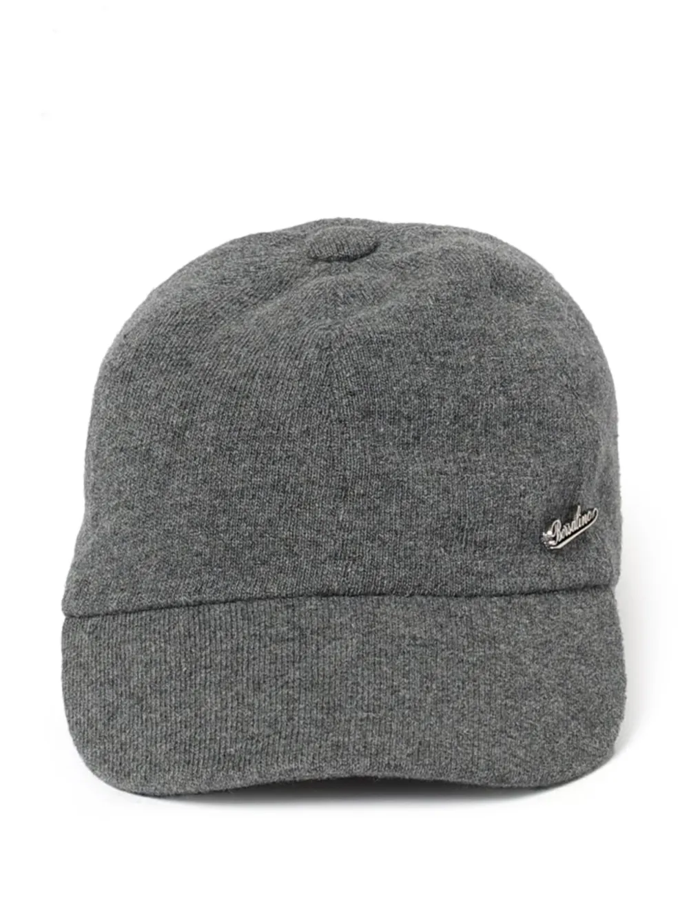Borsalino logo-plaque cashmere baseball cap Grijs