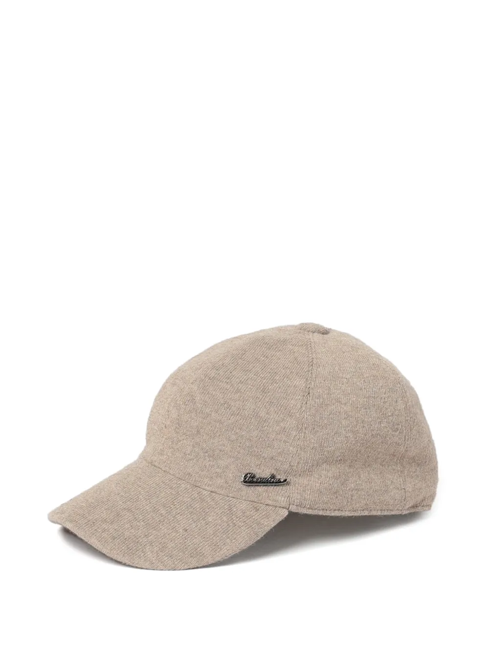Borsalino logo-plaque cashmere baseball cap Beige