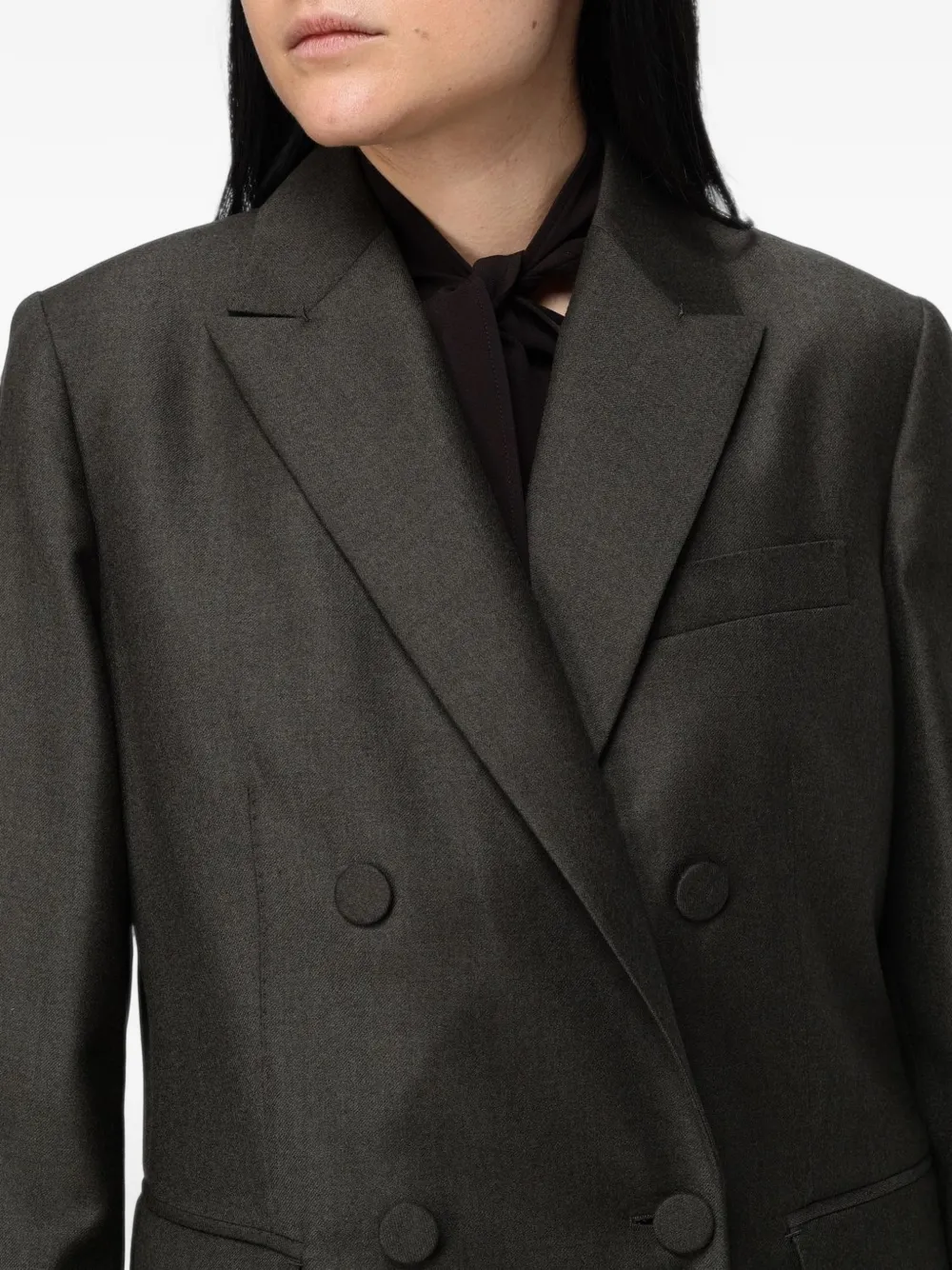 Agnona Wollen blazer met dubbele rij knopen Grijs
