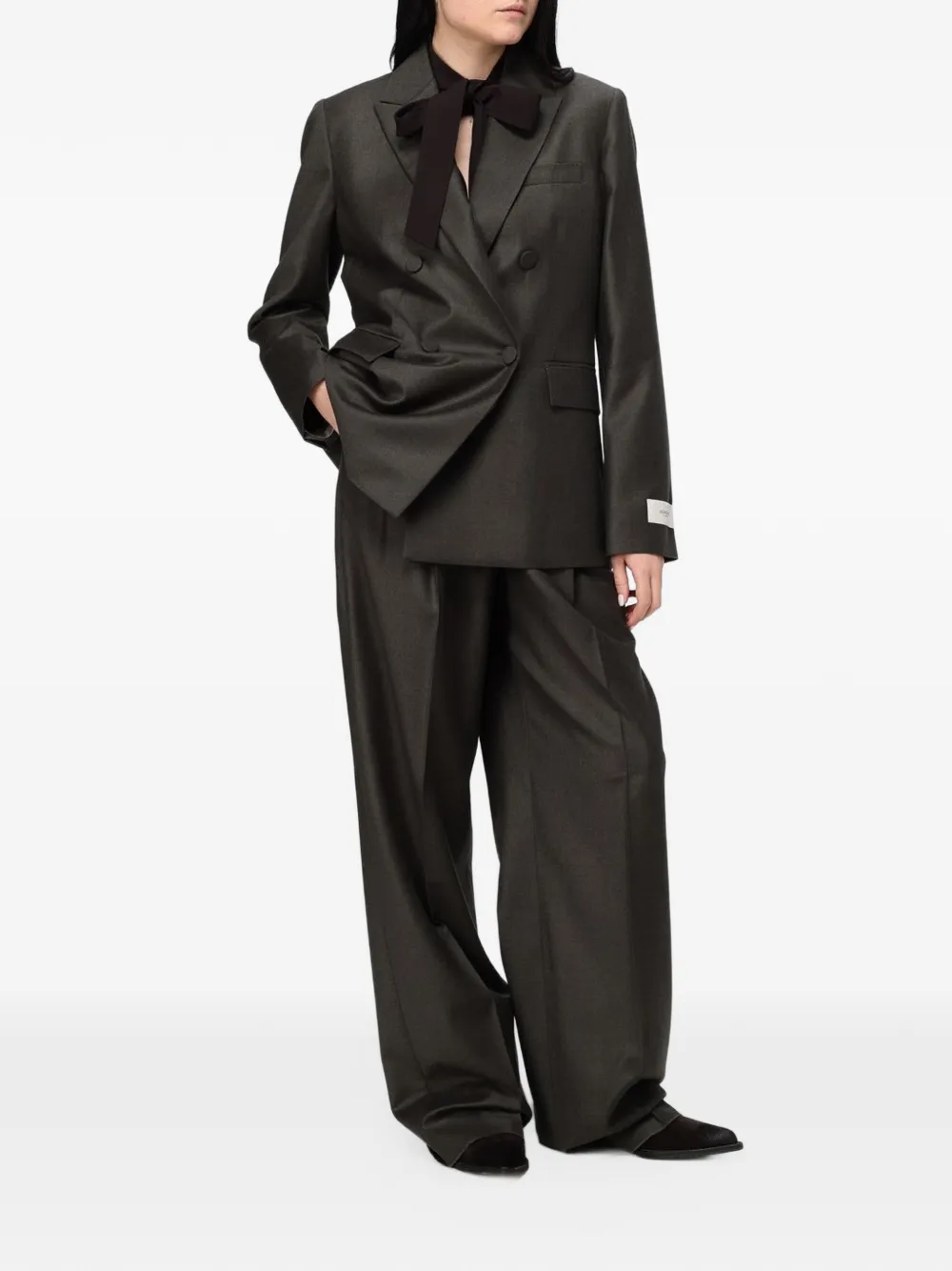 Agnona Wollen blazer met dubbele rij knopen Grijs