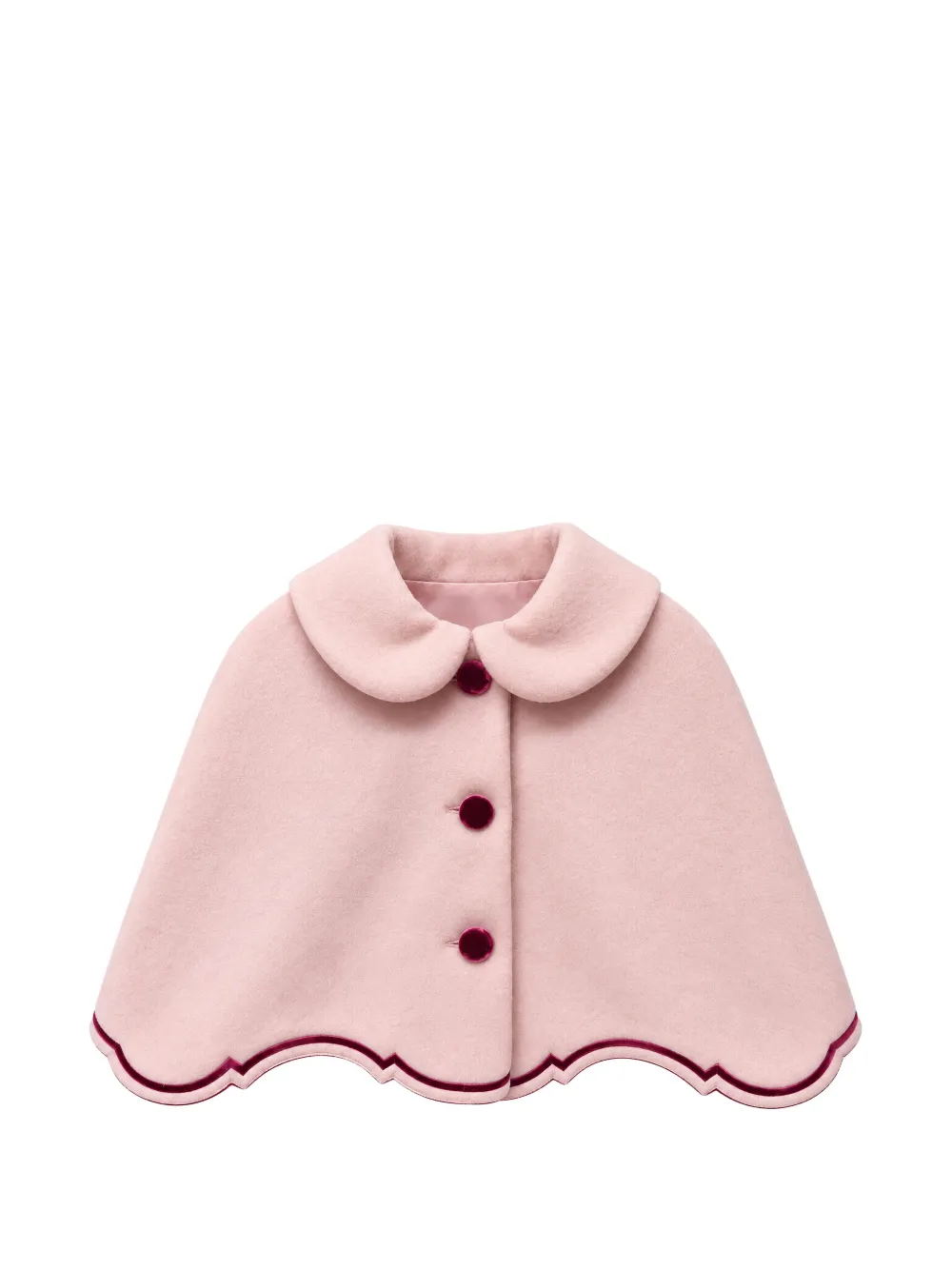JESURUM BABY scalloped-edge button-up cape - Rosa
