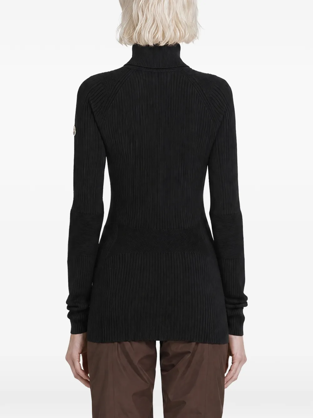 Moncler Grenoble ribbed-knit roll-neck sweater Zwart