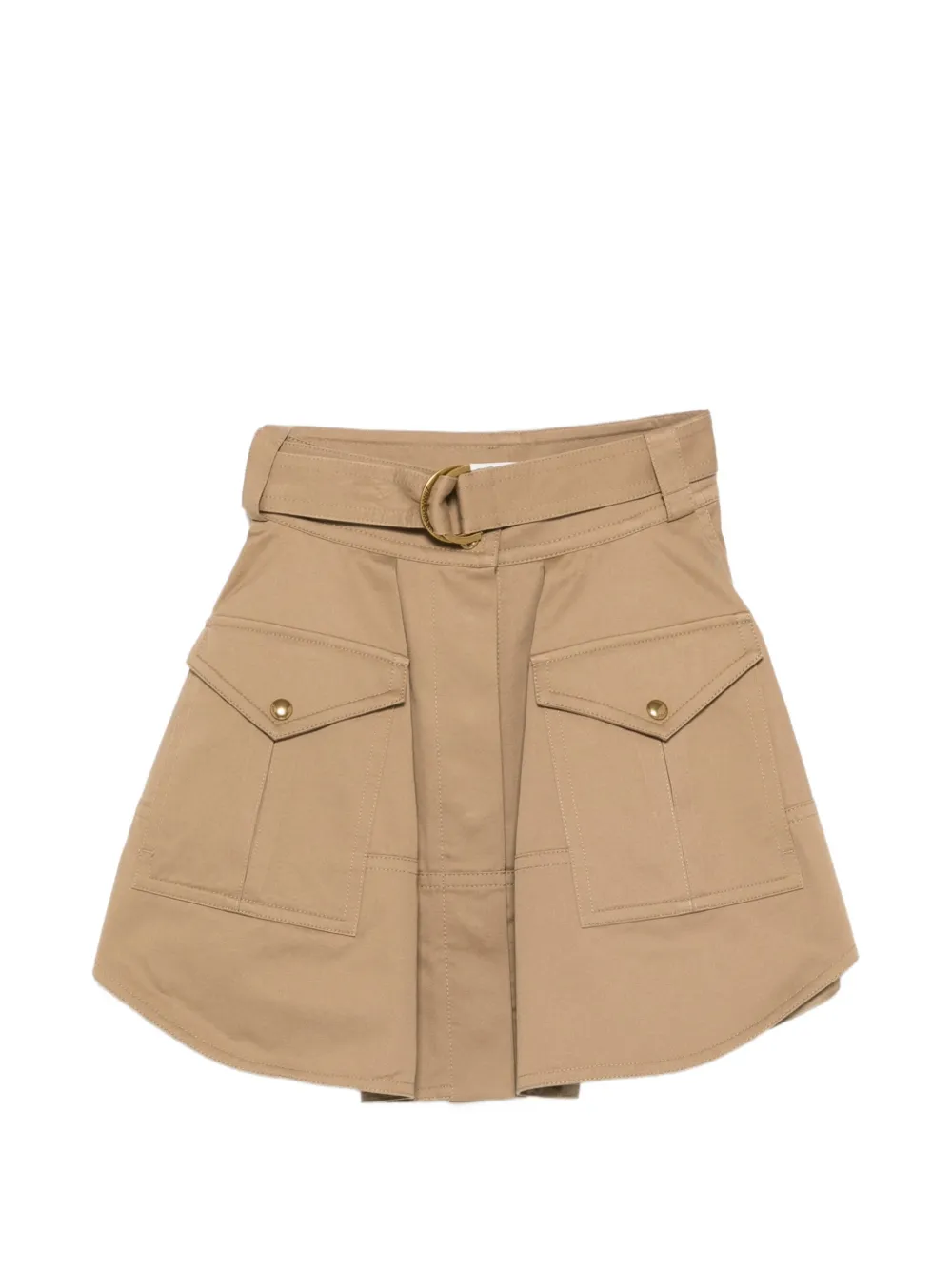ZIMMERMANN belted cargo-pocket mini skirt Beige