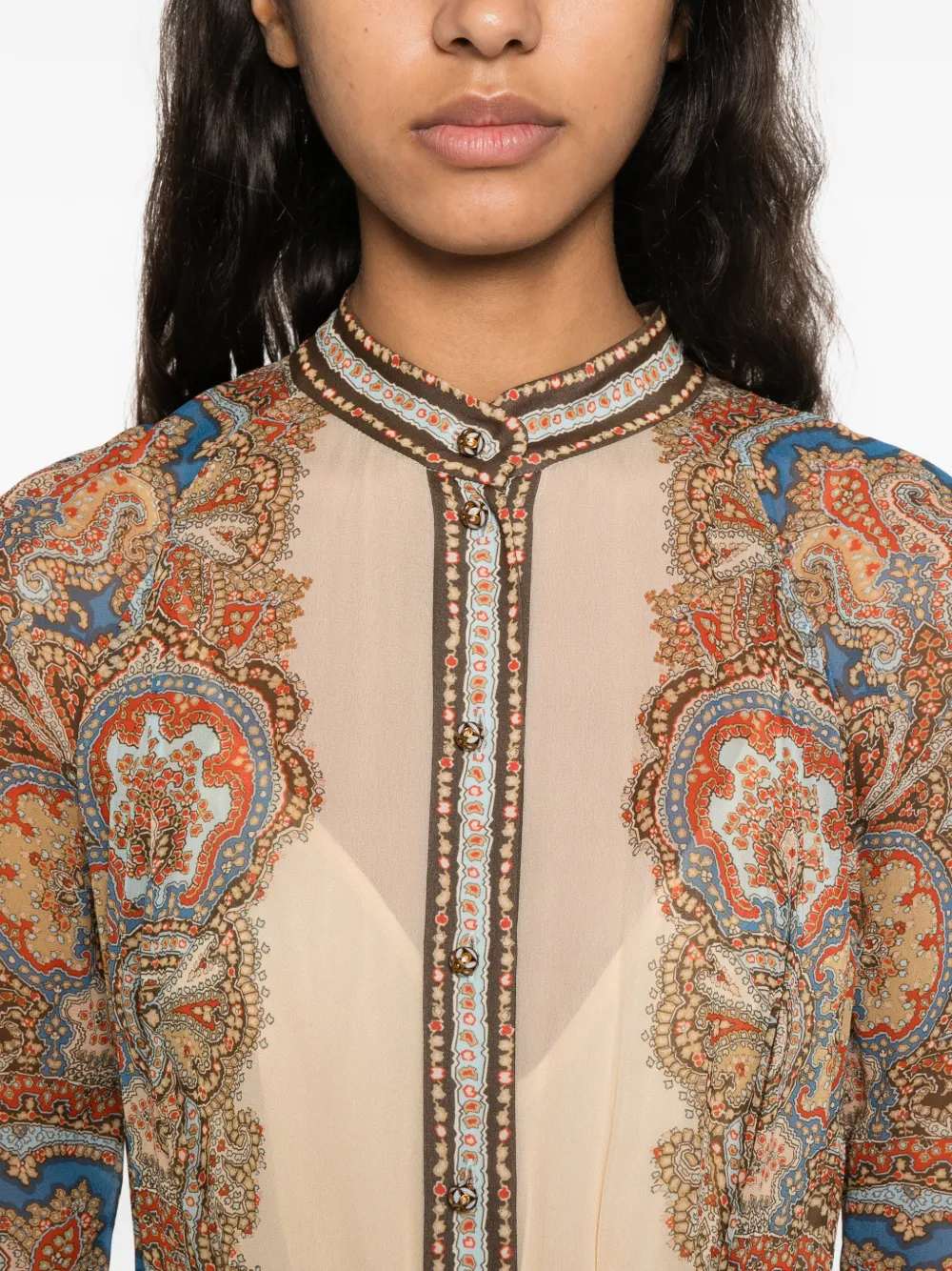 ZIMMERMANN Sheath paisley-print maxi dress Beige