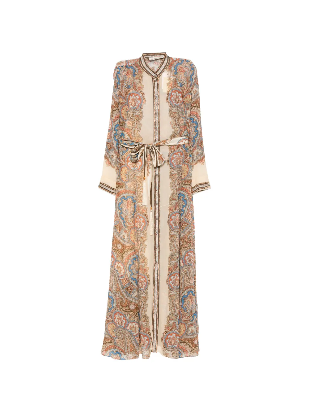 ZIMMERMANN Sheath paisley-print maxi dress Beige