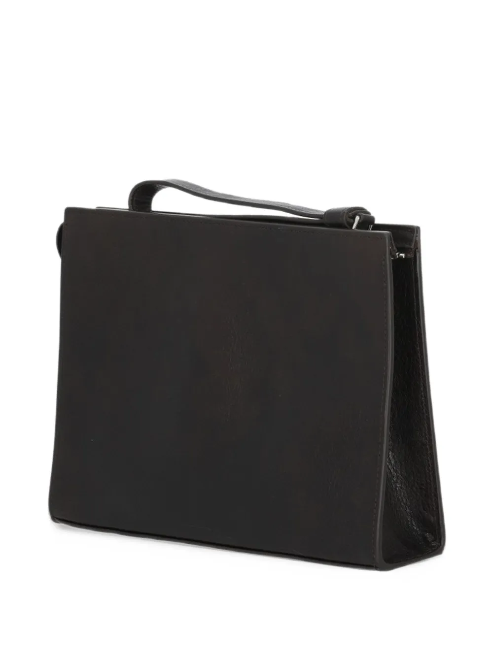 Orciani small Lagoon logo-plaque leather clutch bag Bruin