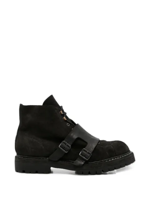 Guidi buckle-strap lace-up boots