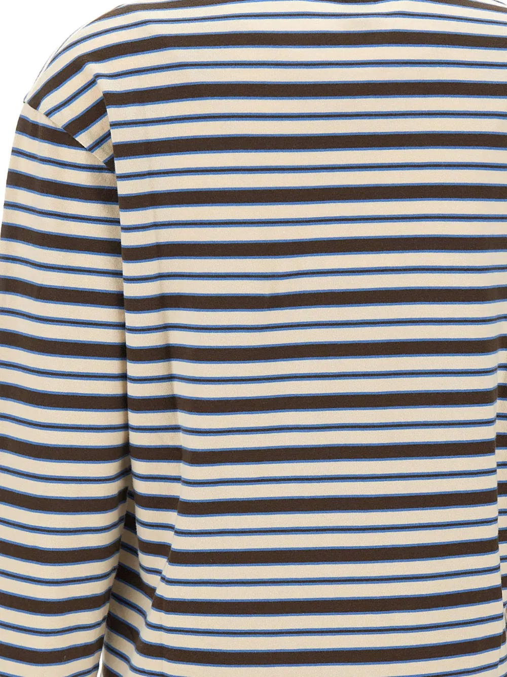 Sporty & Rich Easy striped long-sleeve T-shirt Beige