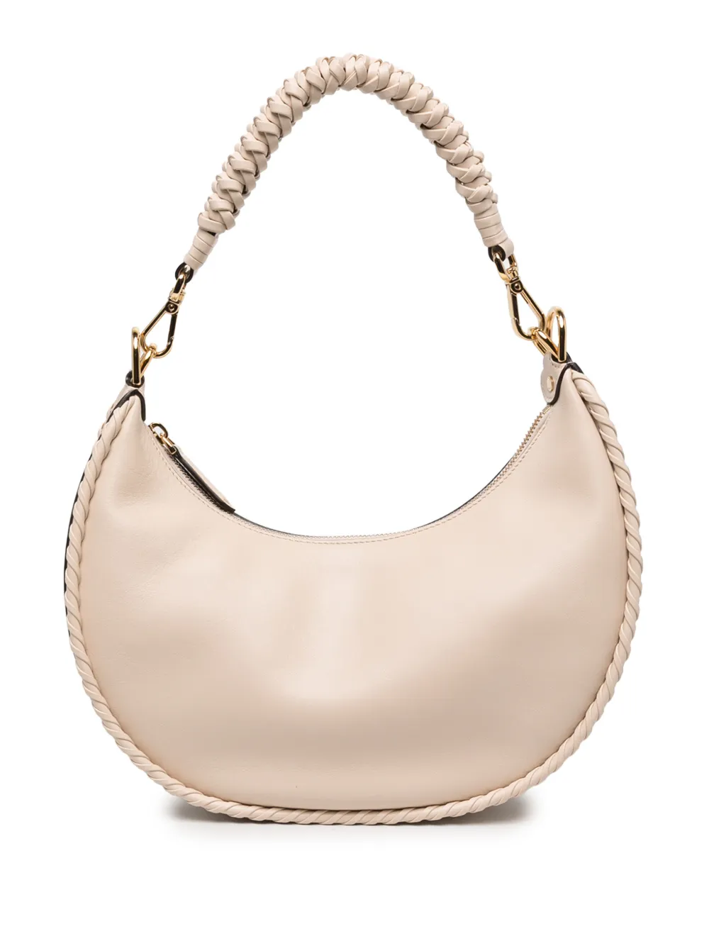 Fendi Pre-Owned 2010-2026 Small Leather Braided Fendigraphy hobo bag - Weiß