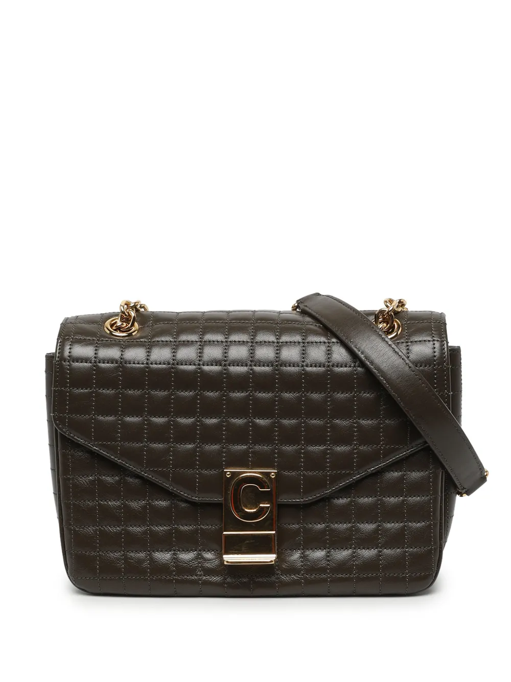 Celine Pre-Owned 2018 Medium Quilted Calfskin C Bag crossbody bag - Braun