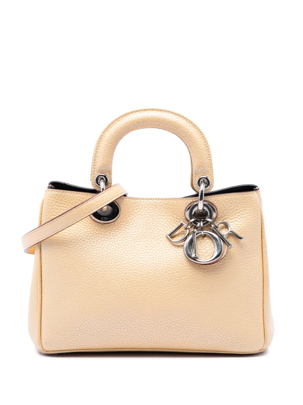 Christian Dior Pre-Owned 2015 Mini Metallic Leather Diorissimo satchel - Yellow