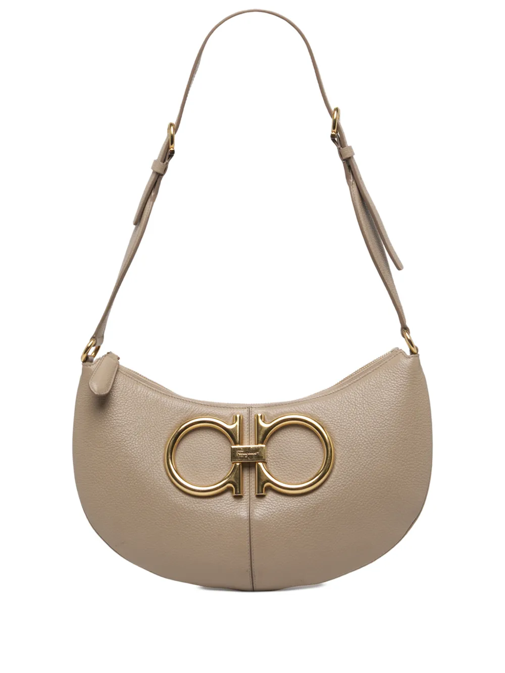 Ferragamo Pre-Owned 2022-2023 Leather Maxi Gancio hobo bag - Marrone