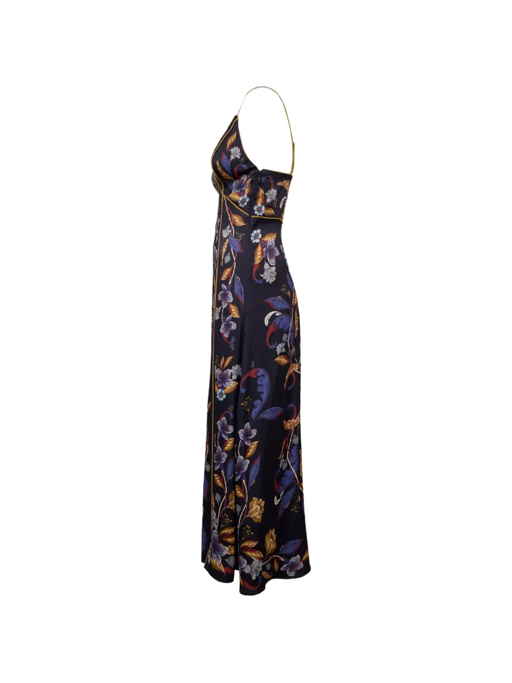 FARM Rio golden nature adjustable straps slip maxi dress Zwart