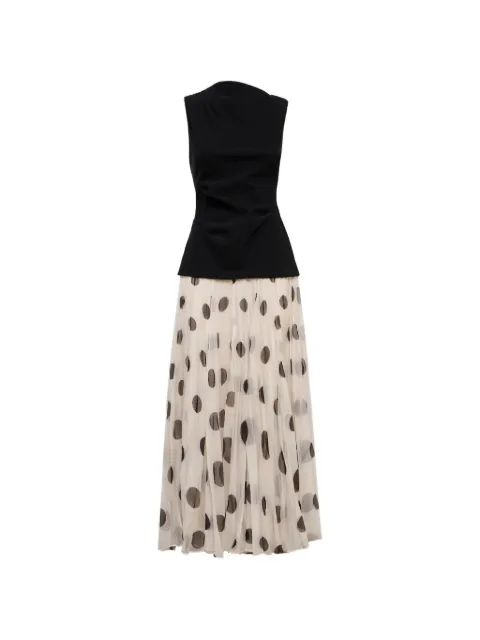 Acler Poznik polka-dot pleated maxi dress