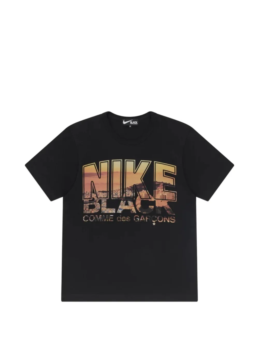 Black Comme Des Garçons x Nike Black graphic-print crew-neck T-shirt Zwart