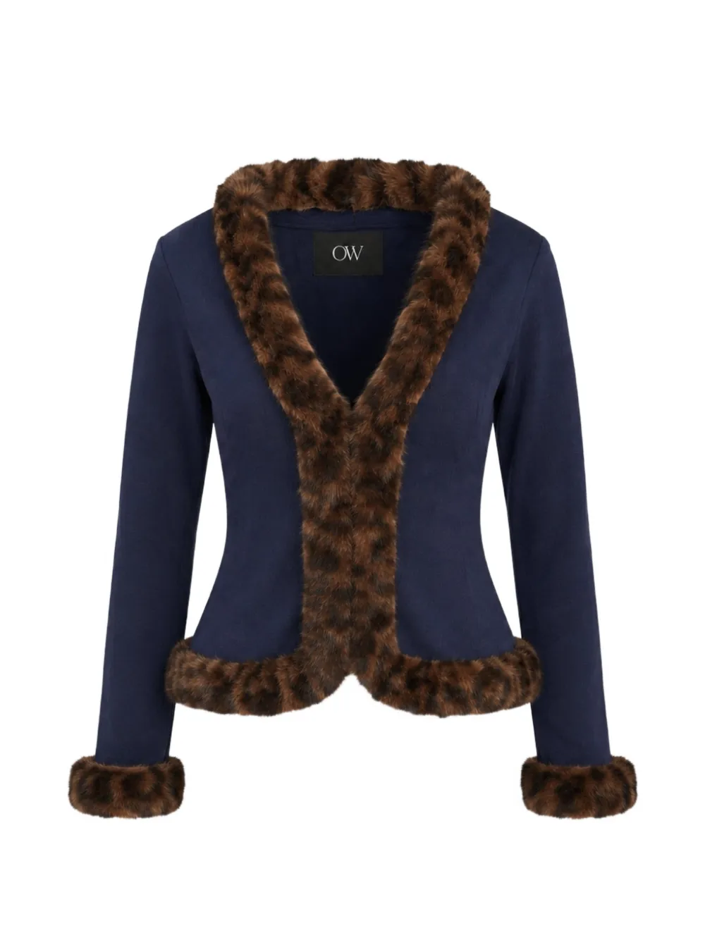 OW Collection x REVOLVE faux-fur trim cardigan - Blu