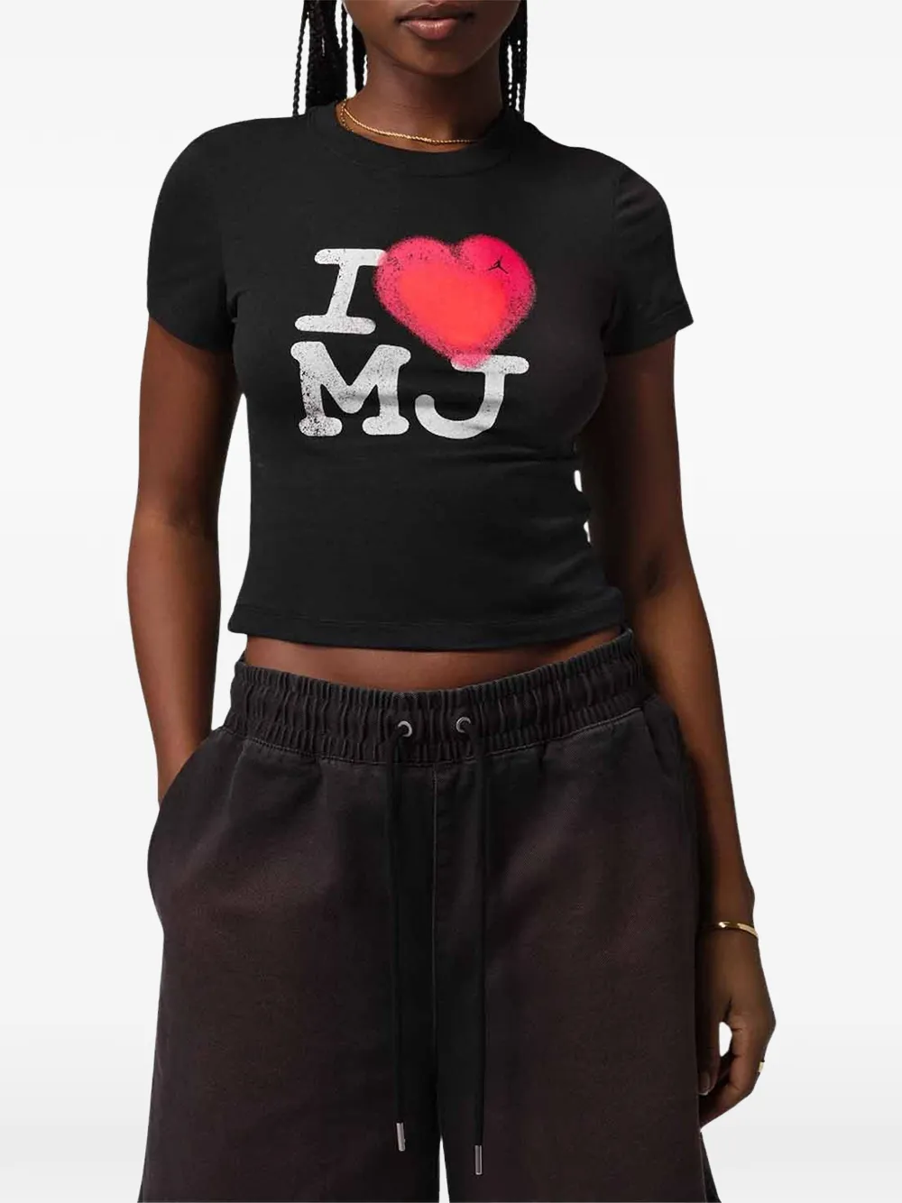 Jordan Flight graphic-print T-shirt Zwart