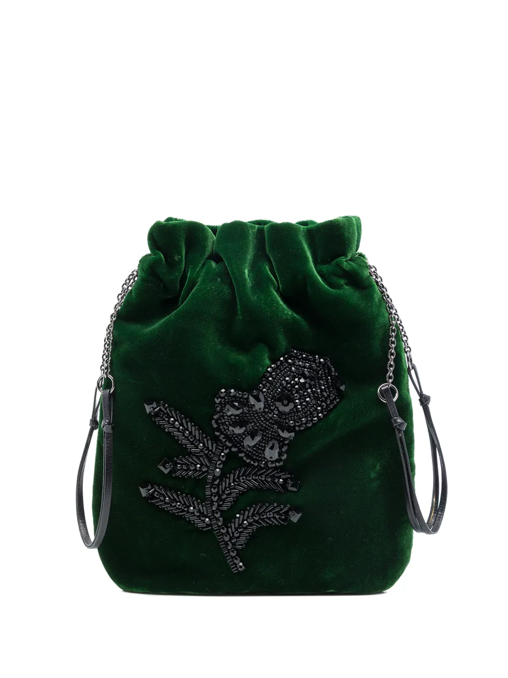 Prada Pre-Owned 2000-2013 Beaded Velluto pouch - Verde