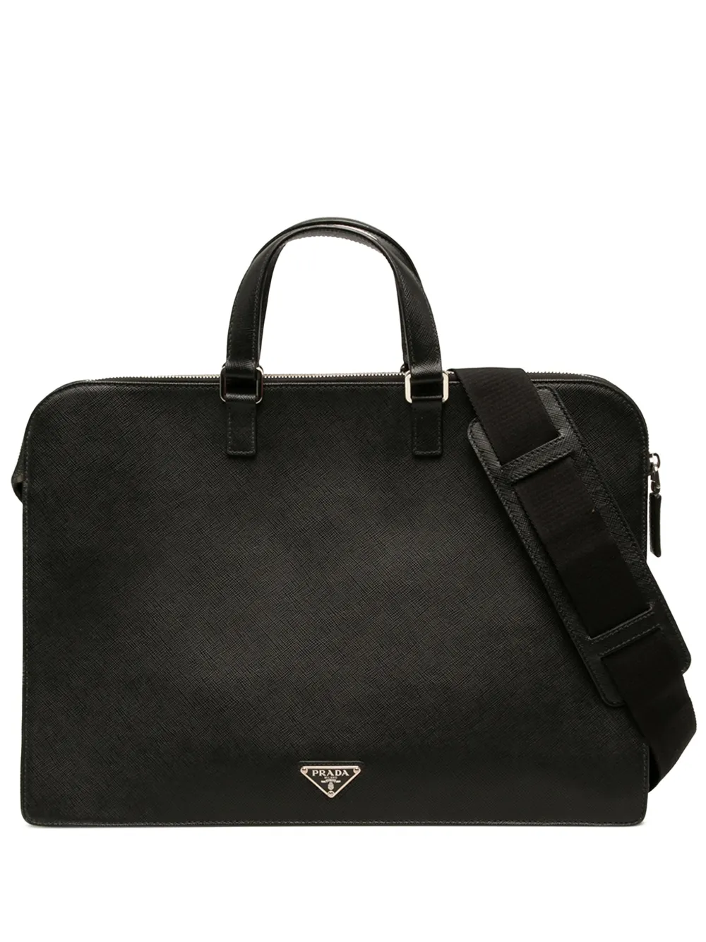 Prada Pre-Owned 2013-2026 Saffiano Portfolio Travel Briefcase business bag - Nero